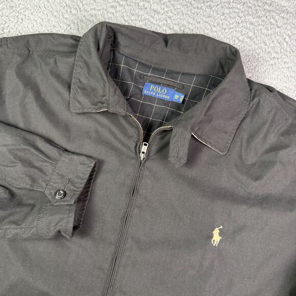 Polo Ralph Lauren Jacket Mens 3XB Black Bi Swing Full Zip Bomber Chin Strap - Picture 1 of 8